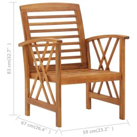 vidaXL 5 Piece Garden Lounge Set Solid Acacia Wood