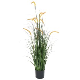 vidaXL Artificial Grass Plant with Cattail 53.1"