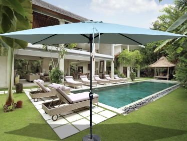 6 X 9ft Patio Umbrella Outdoor Waterproof Umbrella With Crank And Push Button Tilt Without Flap Fo