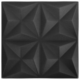 vidaXL 3D Wall Panels 24 pcs 19.7"x19.7" Origami Black 64.6 ft²