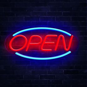 1pc LED Open Neon Sign, USB & Batteries Powered Neon Light