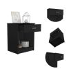 Black Wengue 1-Drawer 1-Shelf Nightstand