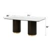 Clayten Engineered Marble Top & Espresso Finish Dining Table