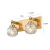 2-Light Soft Gold Wall Sconce Faceted Crystal Shade Wall Light