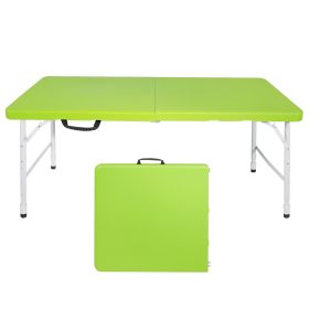 4ft Green Portable Folding Table Indoor&Outdoor Maximum Weight 135KG Foldable Table For Camping