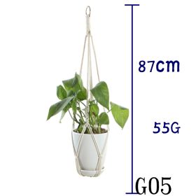 Flower Pot Net Bag Beige Cotton Rope Indoor Plant Hanger Hanging Basket Sling (Option: 20 Style)