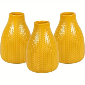 Flower Vase Set Of 3 (Color: Yellow)