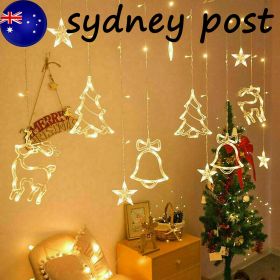 LED Fairy String Window Curtain Lights Star Christmas Xmas Party Home Indoor (Option: 30x22x8)