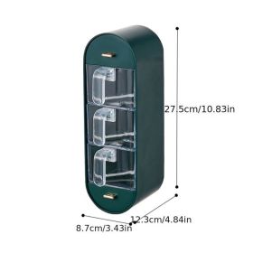 1 Piece Spice Box Organizer; Wall Mounted Seasoning Box; Adhesive Seasoning Storage Box; Kitchen Storage Box (Color: Dark Green)