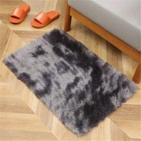 1pc, Tie-Dyed Shaggy Plush Area Rug for Bedroom, Living Room, and Nursery - Soft, Fluffy, Non-Slip, and Washable - Perfect for Kids, Girls (Color: Tie Dye Dark Grey, size: 19.69*31.5inch)