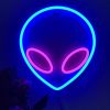 1pc Alien Shape LED Neon Sign, USB & Battery Powered Novelty Neon Mini Night Light