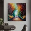 Hand Painted Oil Painting Abstract Original Romantic Cityscape Oil Painting On Canvas Large Wall Art Colorful Tree Painting Custom Painting Living roo