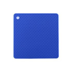 Non-Slip Honeycomb Kitchen Table Pad Multi-Purpose Hot Pads, Spoon Rest Heat Insulation Pad (Color: Blue)