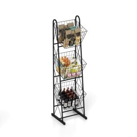 3-Tier Kitchen Storage Basket Organizer for Fruit (type: Style B, Color: Black)