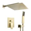 12 Inches Rain Mixer Shower Combo Set Rainfall Wall Mounted Dual Shower Head System